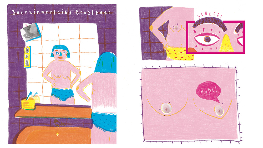Farbenfroh illustriertes Buch zum Thema Körperbehaarung.