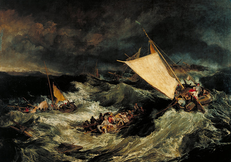Statement zur Kunstpädagogik. Die Metapher nutzt das Gemälde William Turner: The Shipwreck (Schiffbruch), um 1805